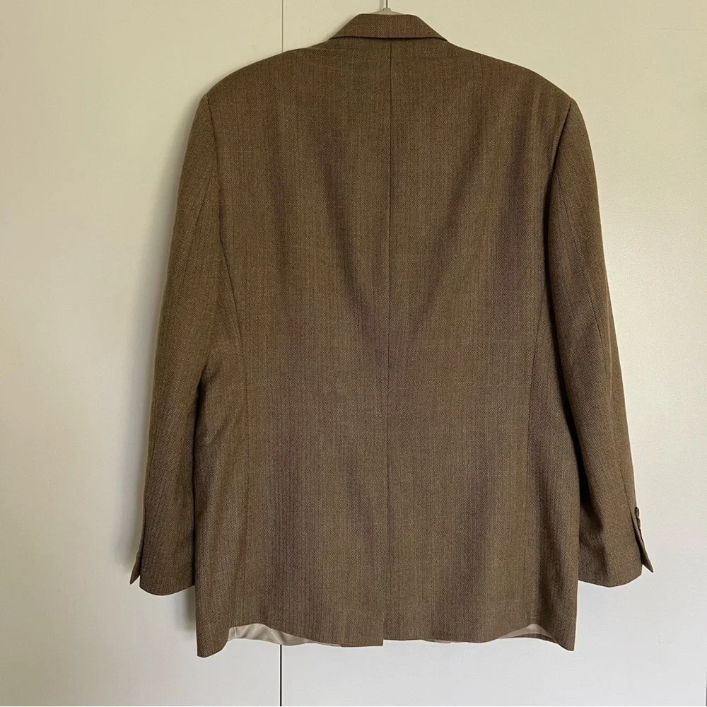 Lauren Ralph Lauren Mens Brown Herringbone Wool Sports Coat Blazer 40R